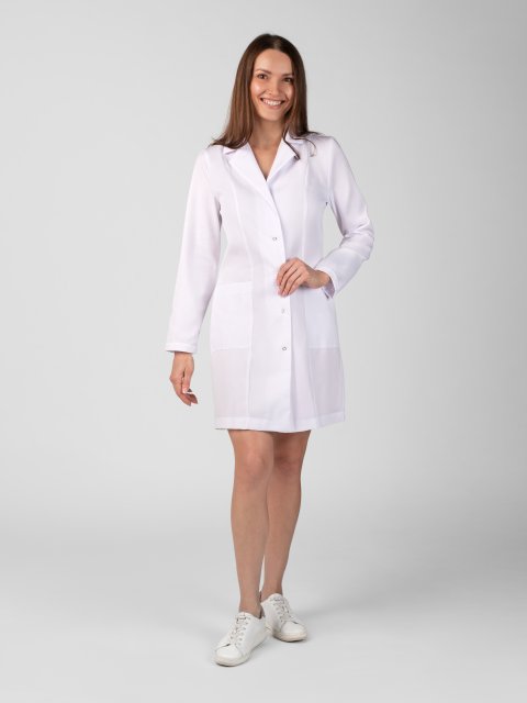 Халат медицинский на кнопках с длинным рукавом